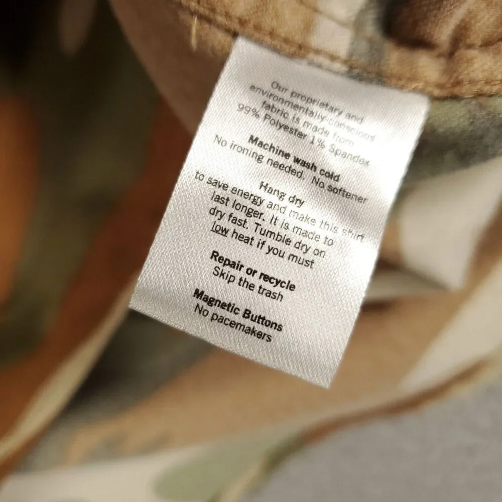 Poncho Shirt Mens Large 2XL Camo Magnetic Pockets Button Up Premium Soft Regular - Picture 6 of 8